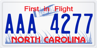 NC license plate AAA4277
