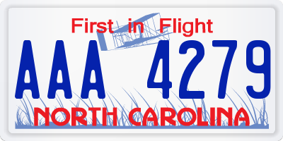 NC license plate AAA4279