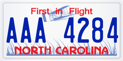 NC license plate AAA4284