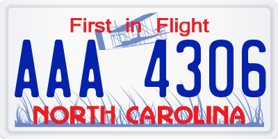NC license plate AAA4306