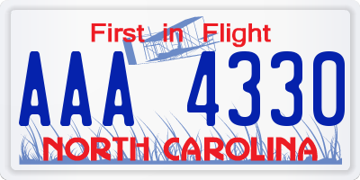 NC license plate AAA4330
