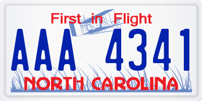 NC license plate AAA4341