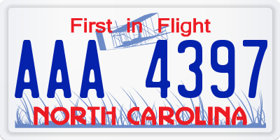 NC license plate AAA4397