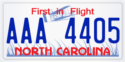 NC license plate AAA4405