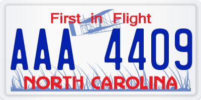 NC license plate AAA4409