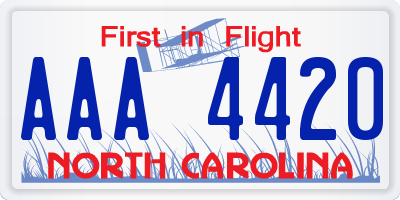NC license plate AAA4420