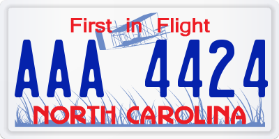NC license plate AAA4424