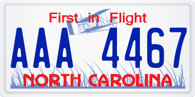NC license plate AAA4467