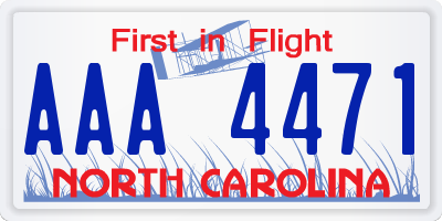 NC license plate AAA4471