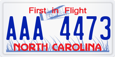 NC license plate AAA4473