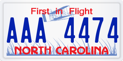 NC license plate AAA4474