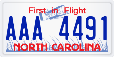 NC license plate AAA4491