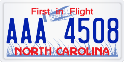 NC license plate AAA4508