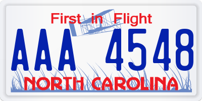 NC license plate AAA4548
