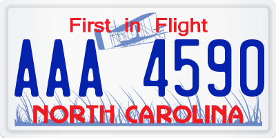 NC license plate AAA4590