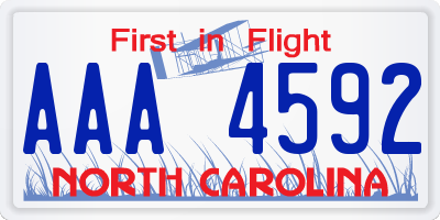 NC license plate AAA4592