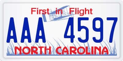 NC license plate AAA4597