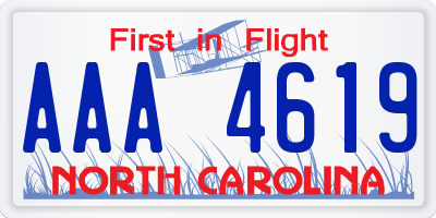 NC license plate AAA4619