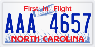 NC license plate AAA4657