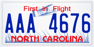 NC license plate AAA4676