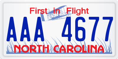 NC license plate AAA4677