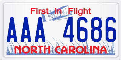 NC license plate AAA4686