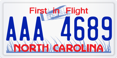 NC license plate AAA4689