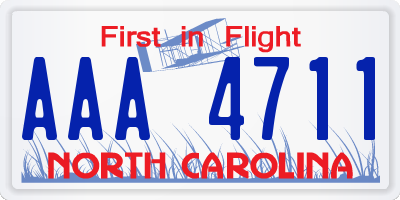 NC license plate AAA4711