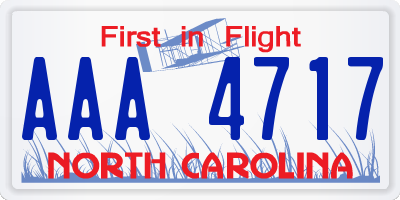 NC license plate AAA4717