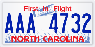 NC license plate AAA4732
