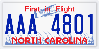 NC license plate AAA4801