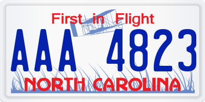 NC license plate AAA4823