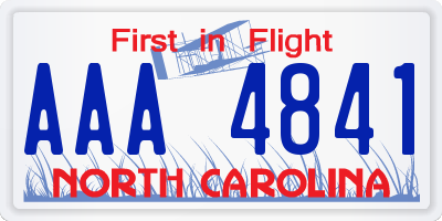 NC license plate AAA4841