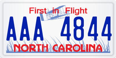 NC license plate AAA4844