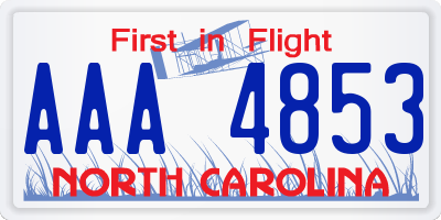 NC license plate AAA4853