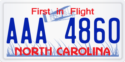 NC license plate AAA4860
