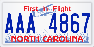 NC license plate AAA4867