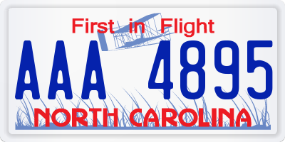 NC license plate AAA4895