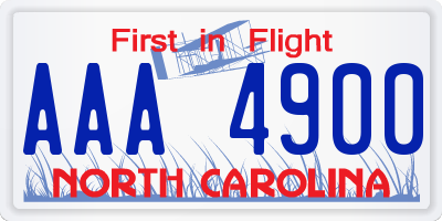 NC license plate AAA4900