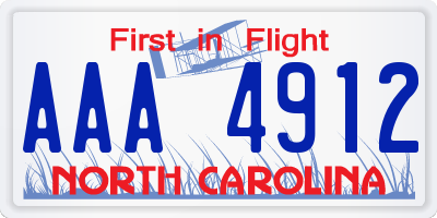 NC license plate AAA4912