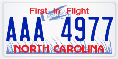NC license plate AAA4977