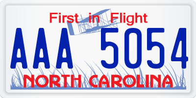 NC license plate AAA5054