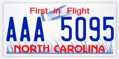 NC license plate AAA5095