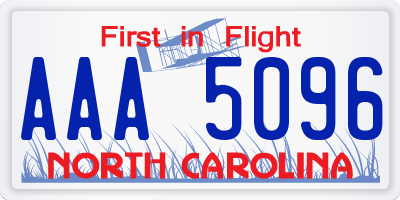 NC license plate AAA5096