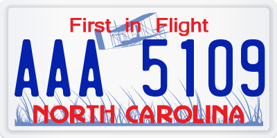 NC license plate AAA5109
