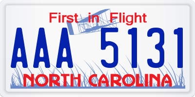 NC license plate AAA5131