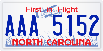 NC license plate AAA5152