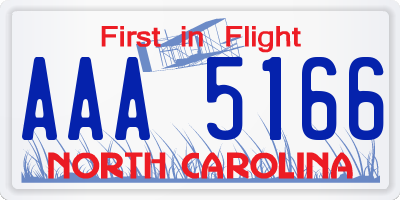 NC license plate AAA5166
