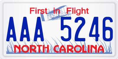 NC license plate AAA5246