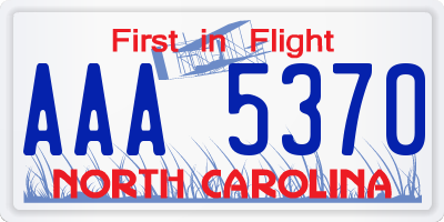NC license plate AAA5370